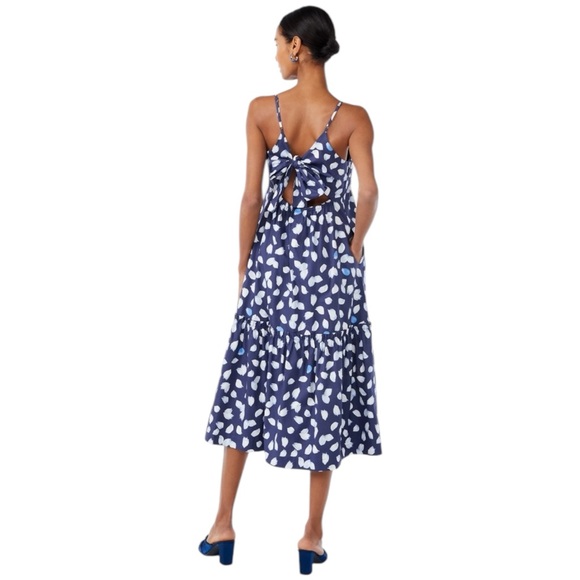 Scoop NYC Blue and White Bow Back Midi Dress - Picture 13 of 13